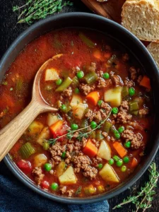 Cozy Ground Beef Vegetable Soup First Image
