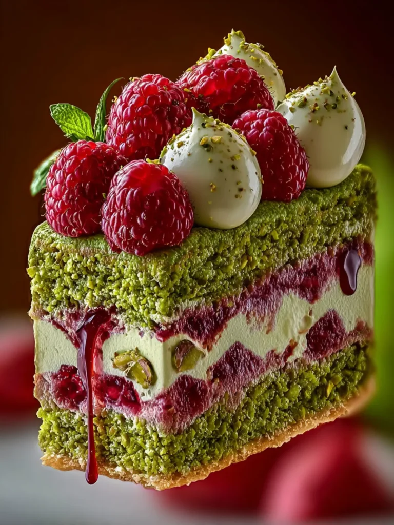Heavenly Pistachio Raspberry Dream Cake First Image
