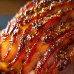 tasty mustard glazed spiral chicken ham First Image