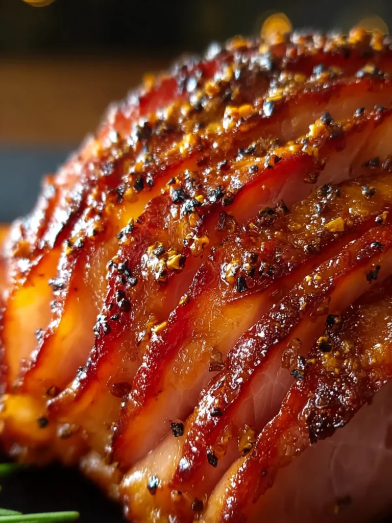 tasty mustard glazed spiral chicken ham First Image
