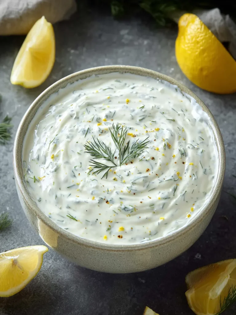 Creamy Yogurt Dill Sauce with Lemon First Image