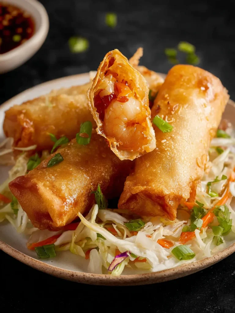 Fried Shrimp Egg Rolls with Cabbage First Image