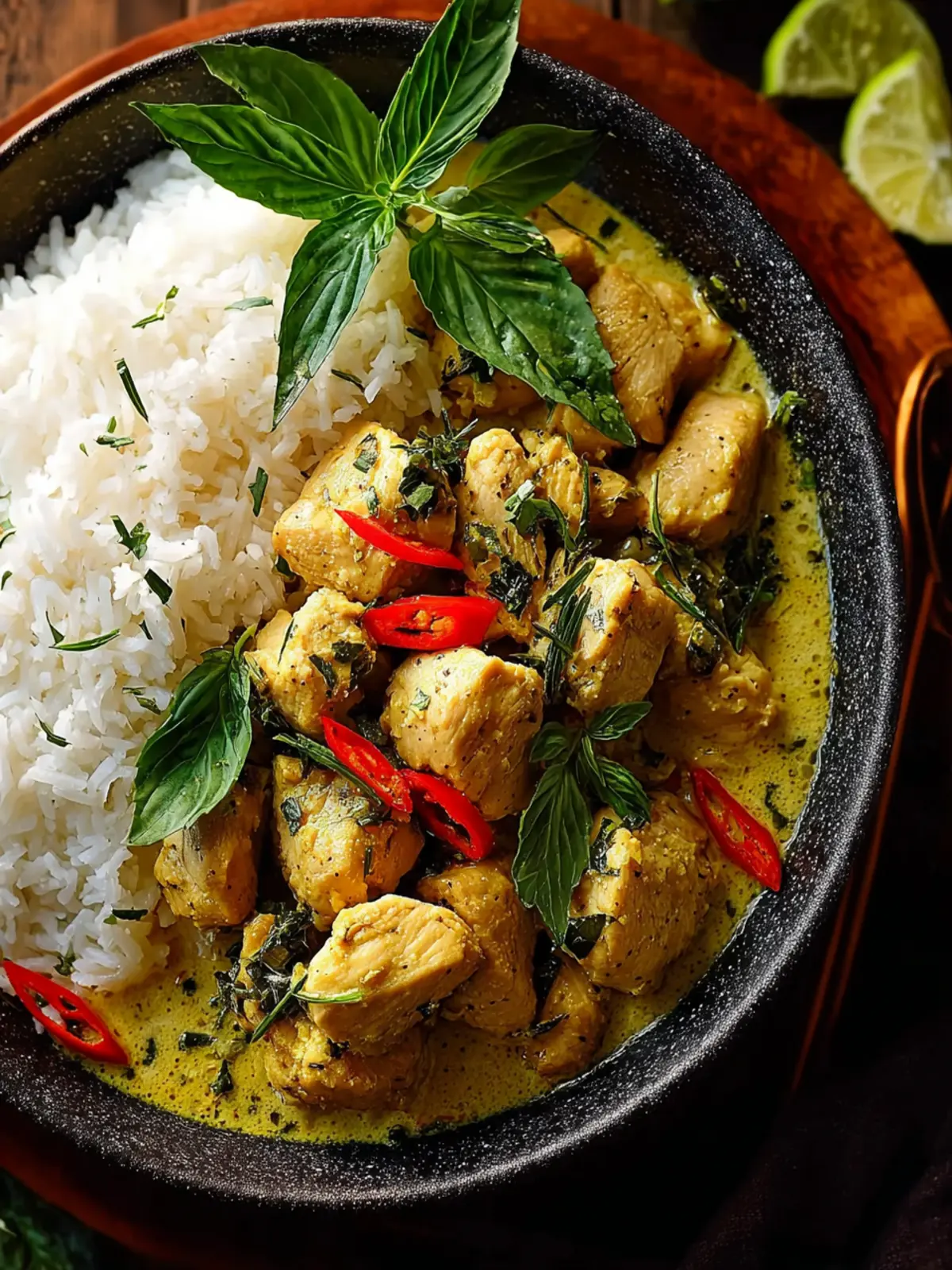 Easy Basil Chicken Coconut Curry First Image