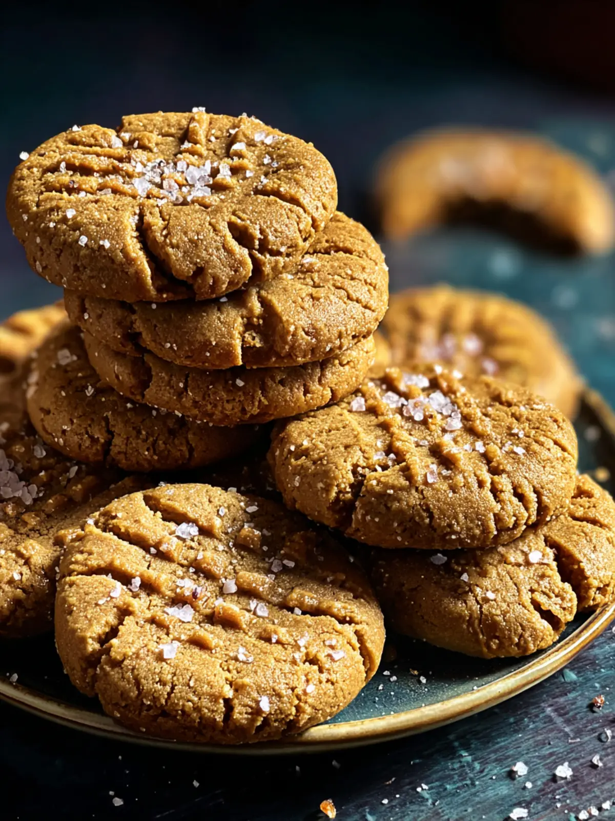 Salted Peanut Butter Cookies Recipe First Image
