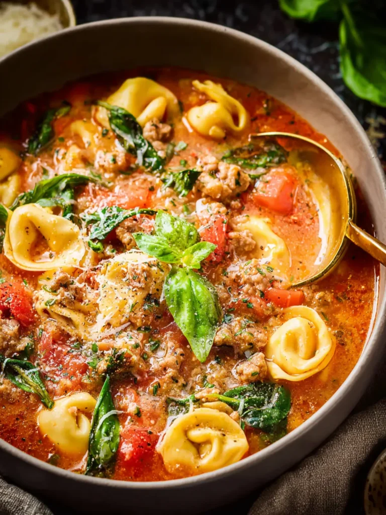 Crockpot Sausage Tortellini Soup First Image