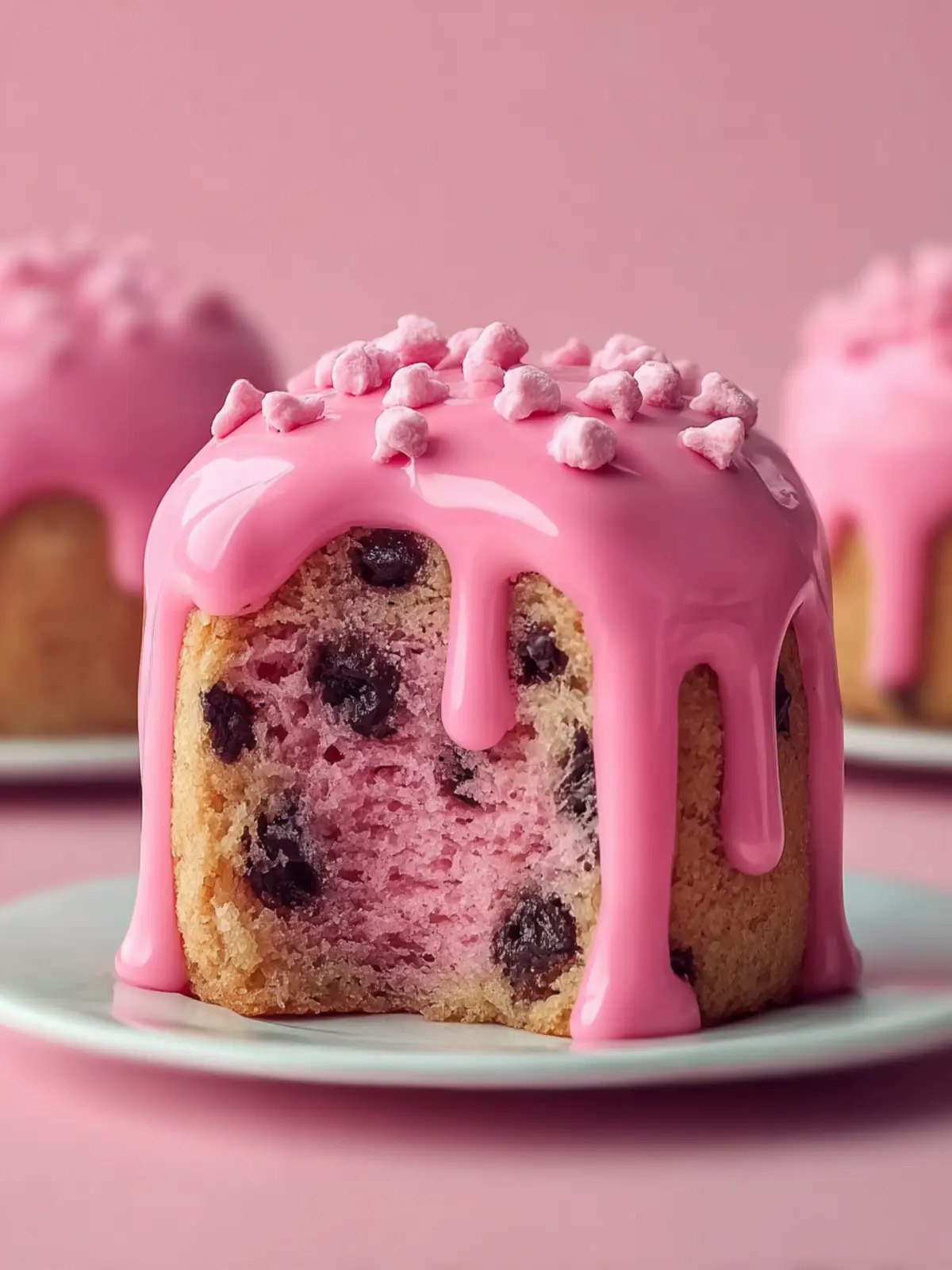 Pink Cookie Dough Mini Cakes First Image