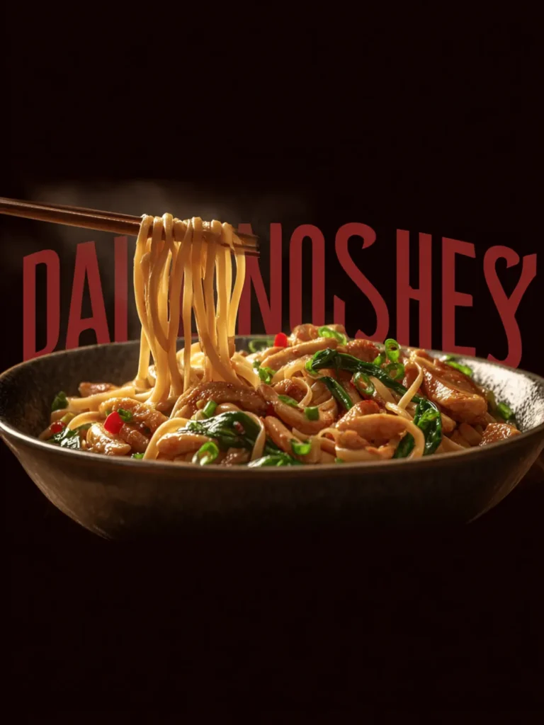 Sticky Garlic Chicken Noodles Recipe First Image