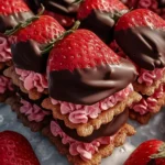 Chocolate-Dipped Strawberry Frosted Wafers First Image