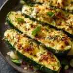 Cheesy Garlic Zucchini Steaks Recipe First Image