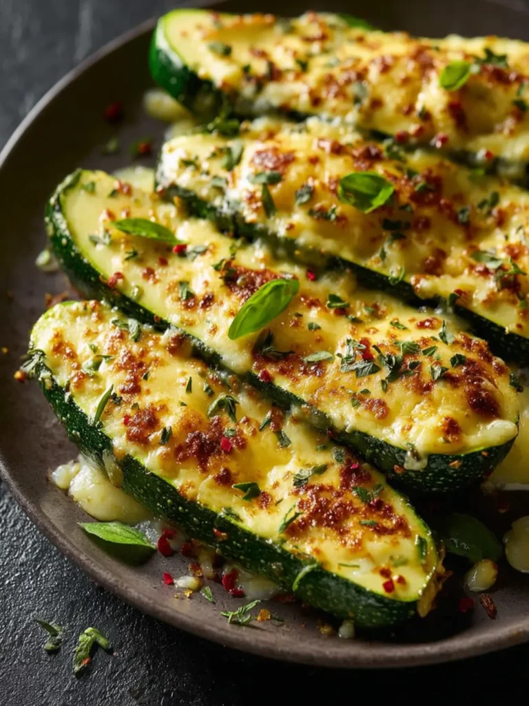 Cheesy Garlic Zucchini Steaks Recipe First Image