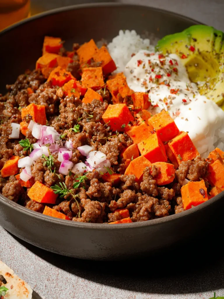Viral Sweet Potato Ground Beef Bowl First Image