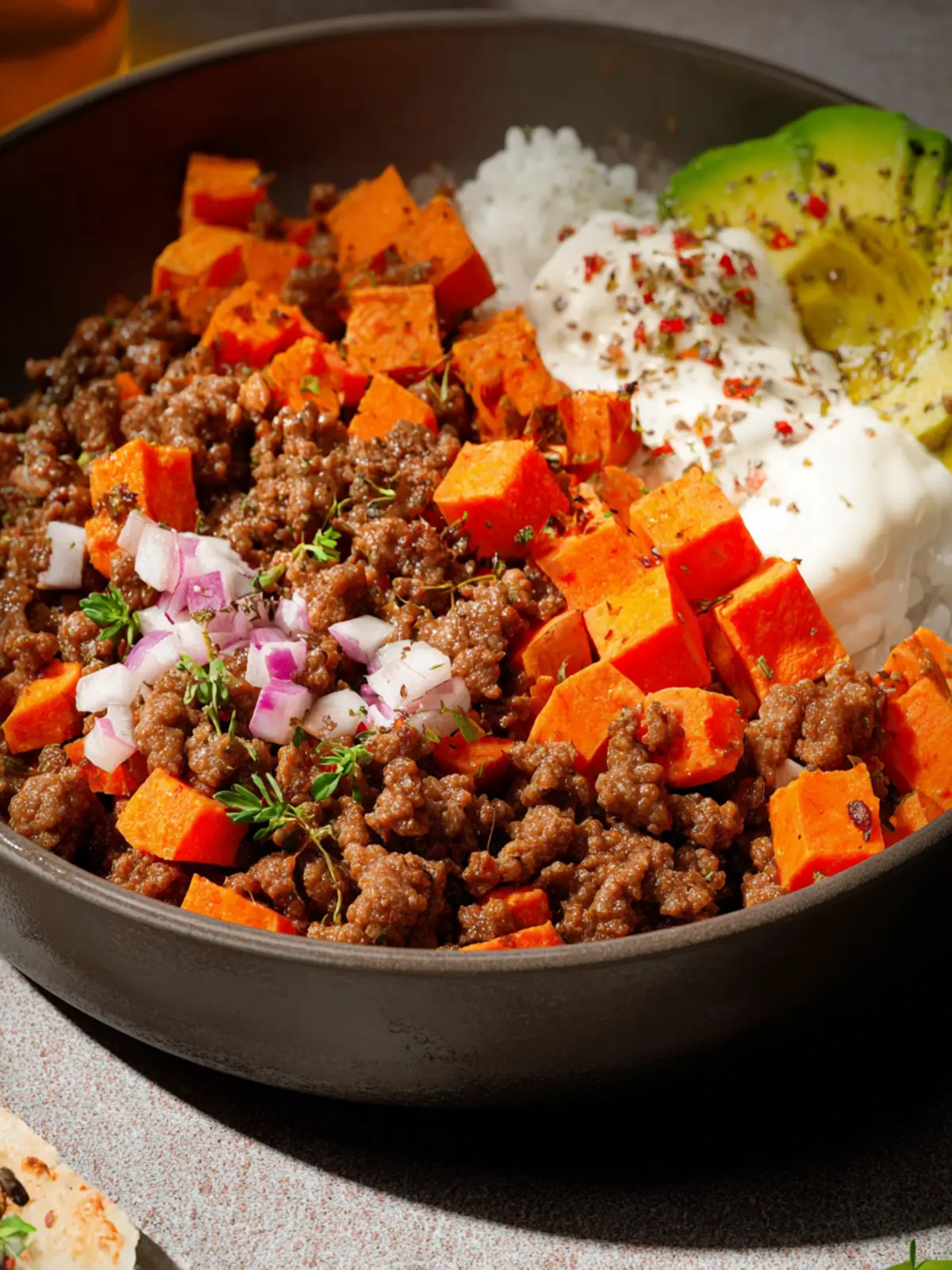 Viral Sweet Potato Ground Beef Bowl First Image