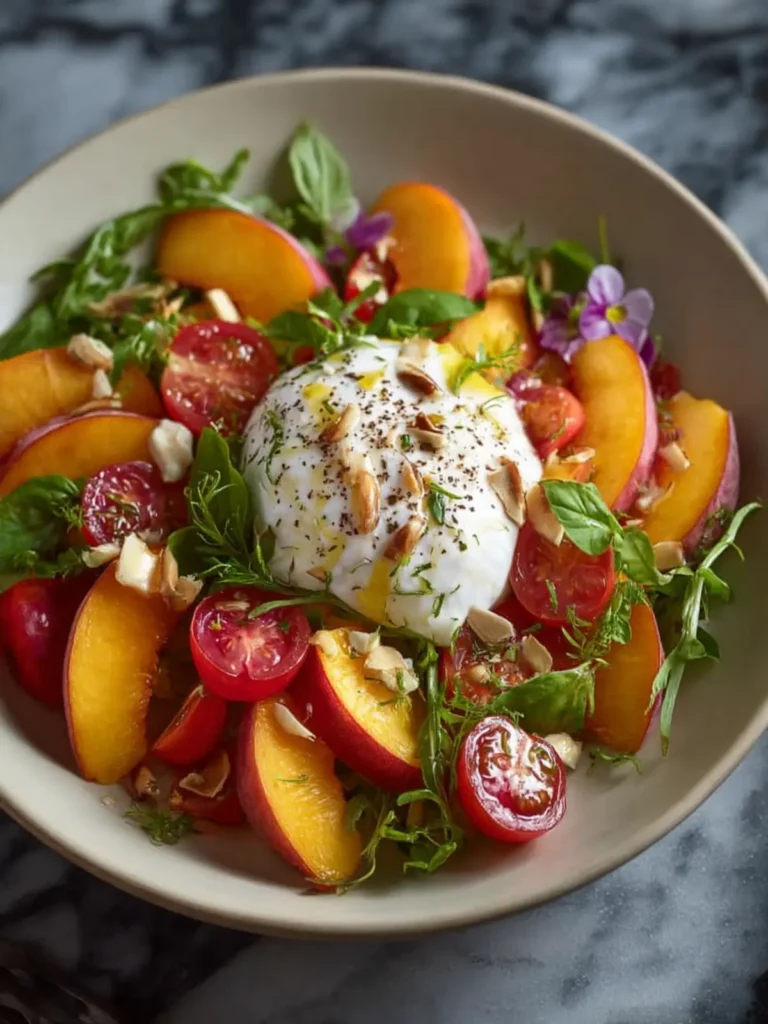 Peach and Burrata Salad Recipe First Image
