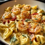 Creamy Shrimp and Roasted Garlic Alfredo Tortellini First Image