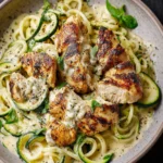Creamy Chicken Alfredo with Zucchini Noodles First Image