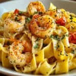 Creamy Shrimp and Roasted Garlic Pappardelle Delight First Image