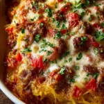 Sausage and Peppers Spaghetti Squash Casserole First Image