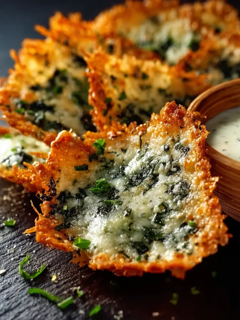 Spinach Dip Cheese Crisps First Image