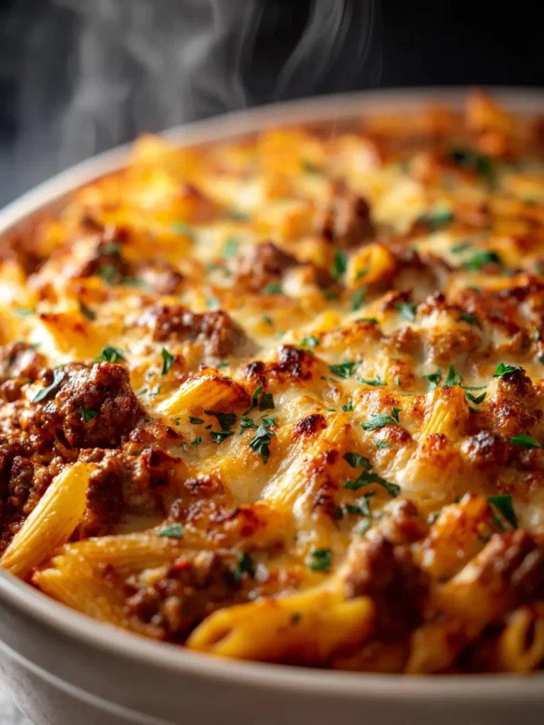Cheesy Ground Beef Pasta Bake First Image