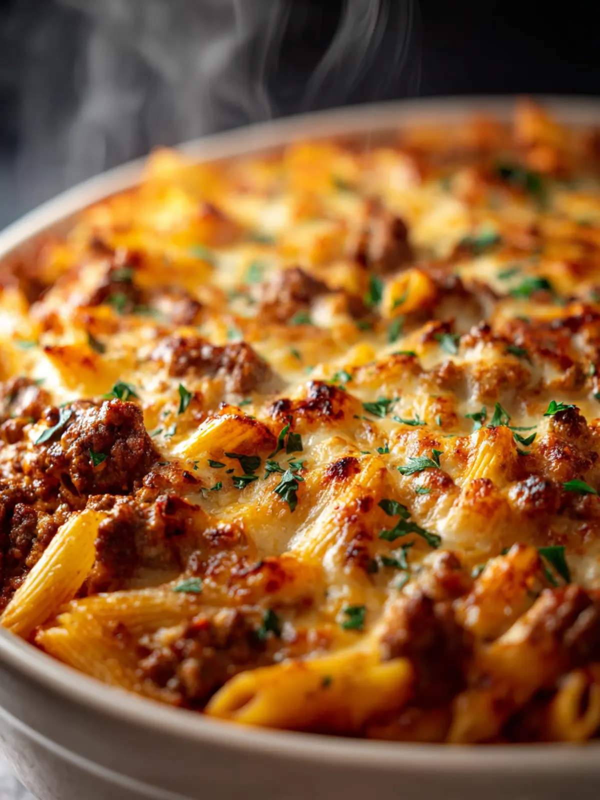 Cheesy Ground Beef Pasta Bake First Image